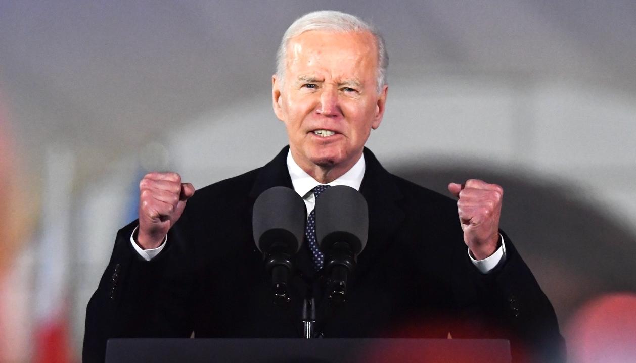 El Presidente de Estados Unidos, Joe Biden, durante su discurso en Varsovia.