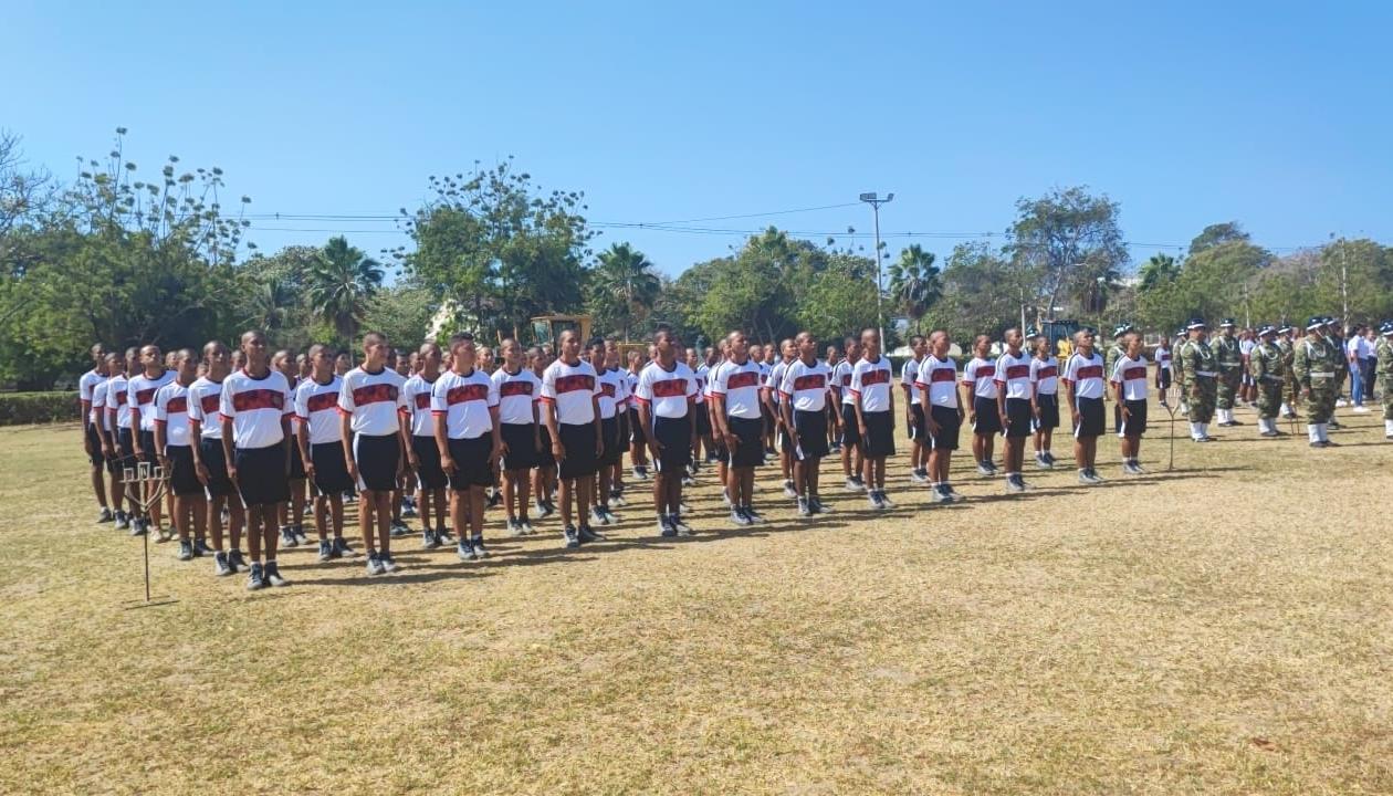 Jóvenes que prestarán el servicio militar obligatorio en el Ejército. 