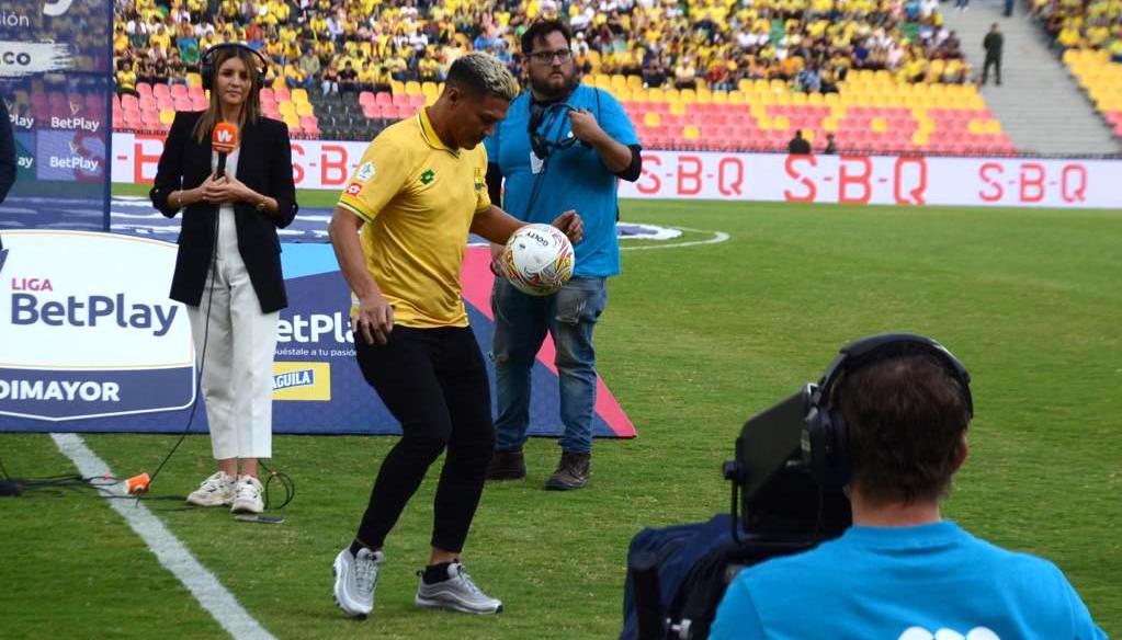 Teófilo Gutiérrez durante su presentación.