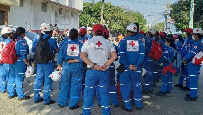 Voluntarios de la Cruz Roja Atlántico en una nota de archivo.