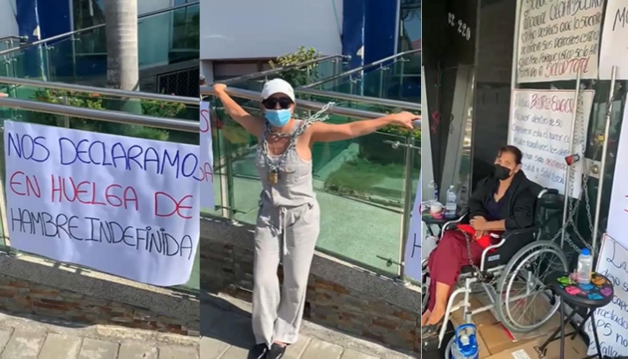 Maryuris Ismael y Ana Zúñiga, madre y abuela del niño con discapacidad, a la entrada de Salud Total.