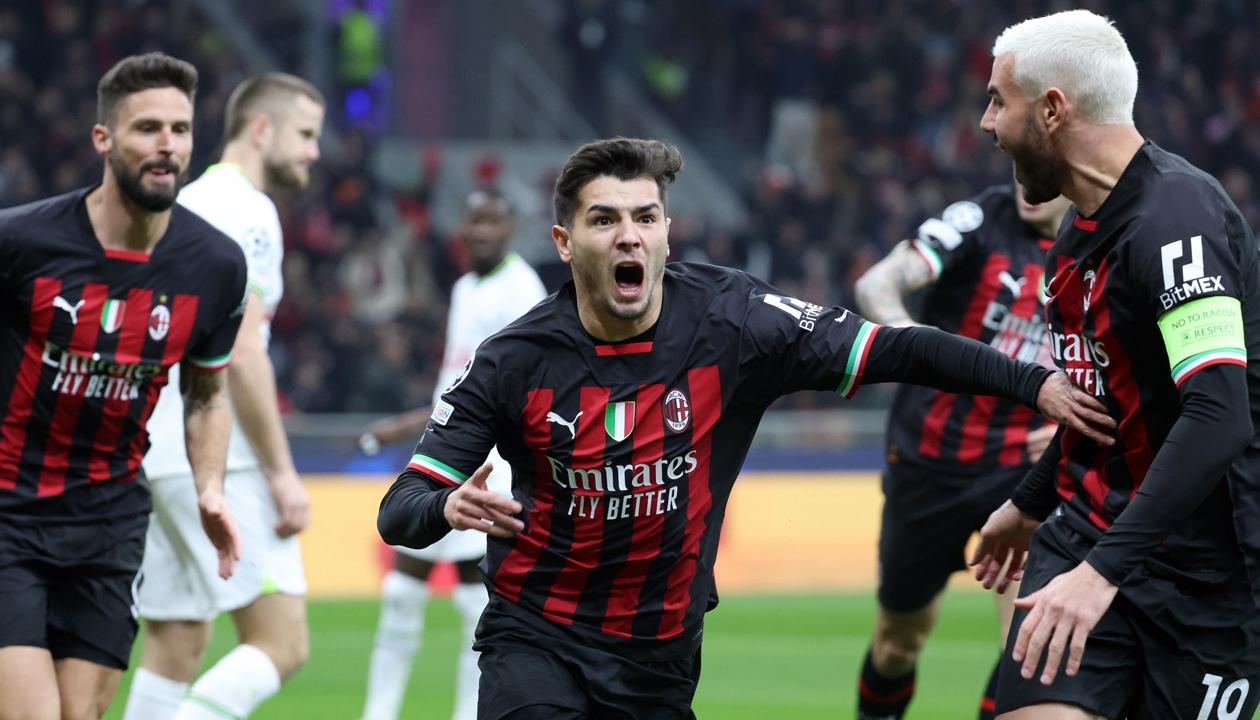 Brahim Díaz festeja el gol con el que le dio la victoria al Milan.