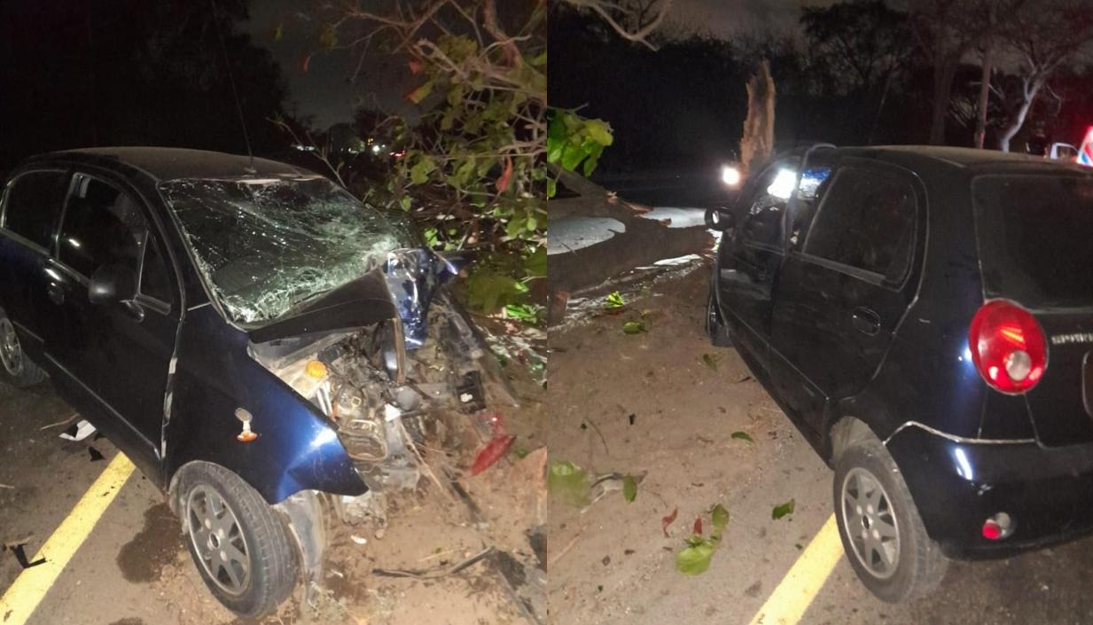 Así quedó el vehículo tras el accidente. 