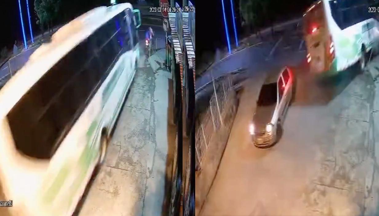 Momento del accidente en Turbaco. 