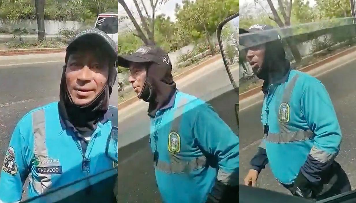 Los agentes de tránsito denunciados. 