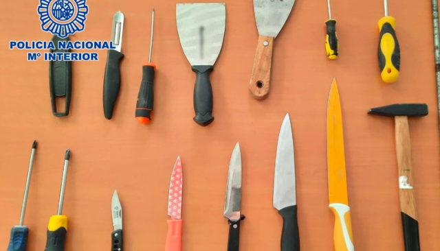 Las armas incautadas.