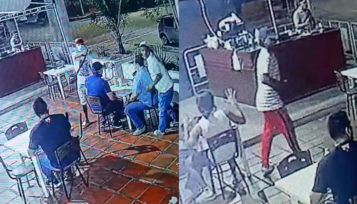 Momento del atraco masivo en Ciudad Jardín. 