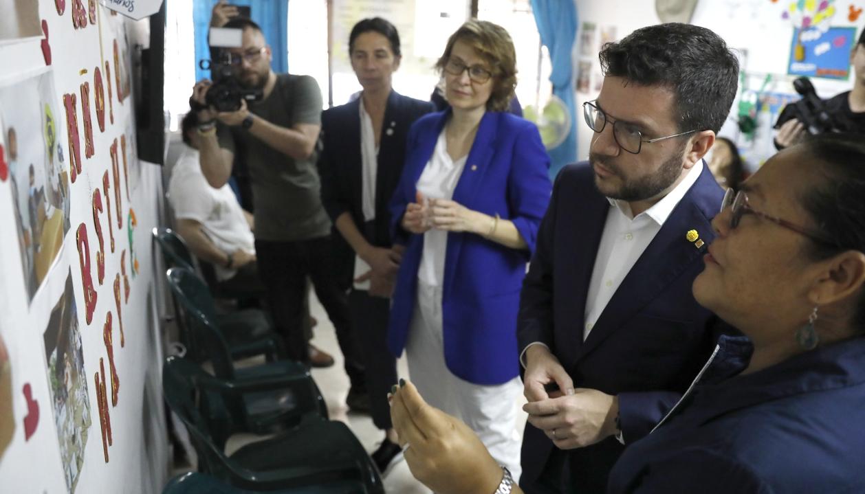 El presidente de Cataluña, Pere Aragonès, en Villavicencio.