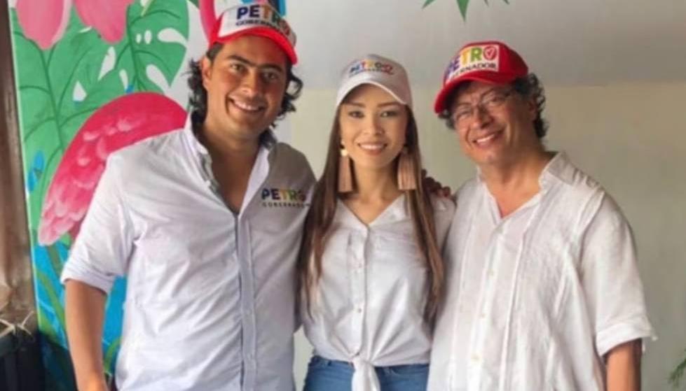 Nicolás Petro, Day Vásquez y Gustavo Petro.