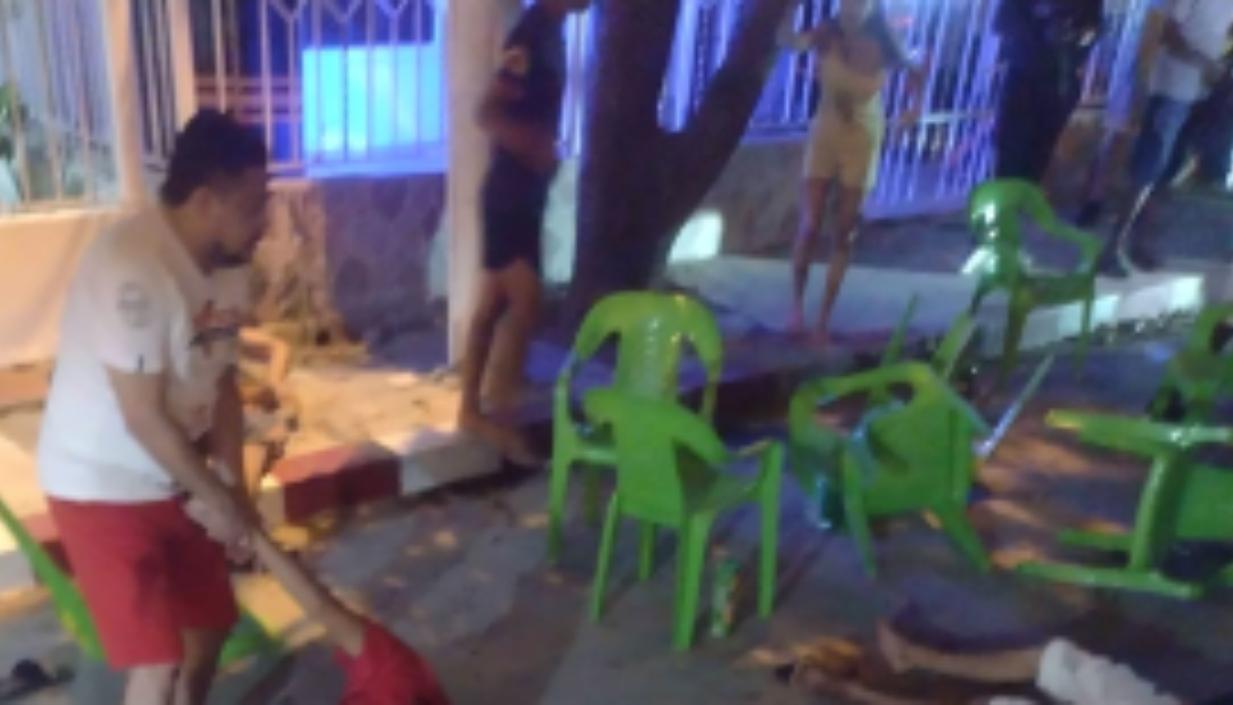 Lugar de los hechos donde fueron baleadas las 6 personas en Los Almendros. 