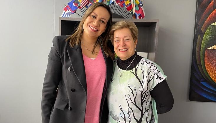 Las ministras de Salud Carolina Corcho y de Trabajo Gloria Inés Ramírez.
