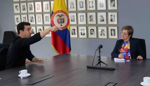 La ministra de Trabajo, Gloria Inés Ramírez, y Simón Borrero, CEO de Rappi. 