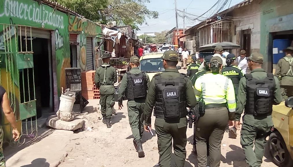 El Gaula de la Policia en patrullaje contra la extorsión.