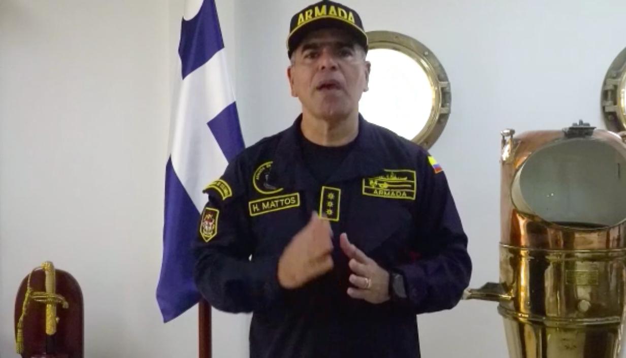 Vicealmirante Hernando Mattos, Comandante Fuerza Naval del Caribe.