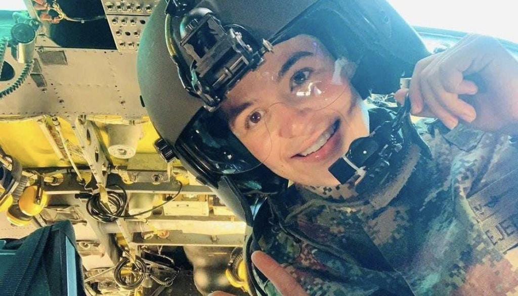 La subteniente Julieth García, fallecida en el accidente del helicóptero este domingo en Chocó
