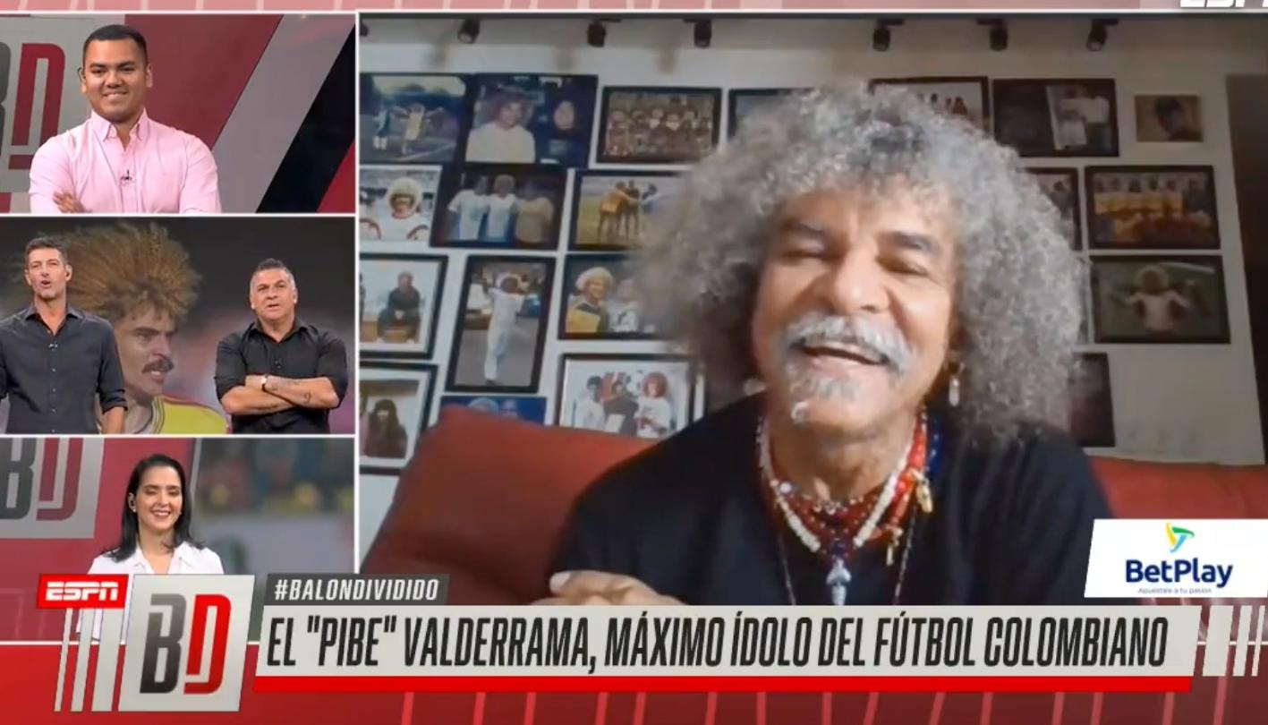 'El Pibe' Valderrama en su participación en 'Balón Dividido'.