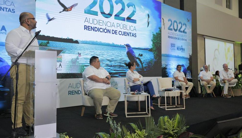El director de la CRA, Jesús León Insignares, en la audiencia pública de rendición de cuentas
