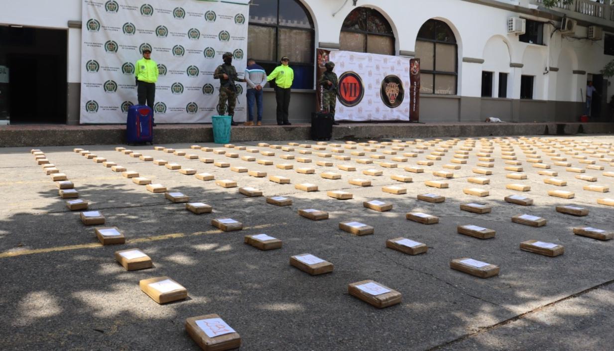 Cocaína incautada en Montería. 