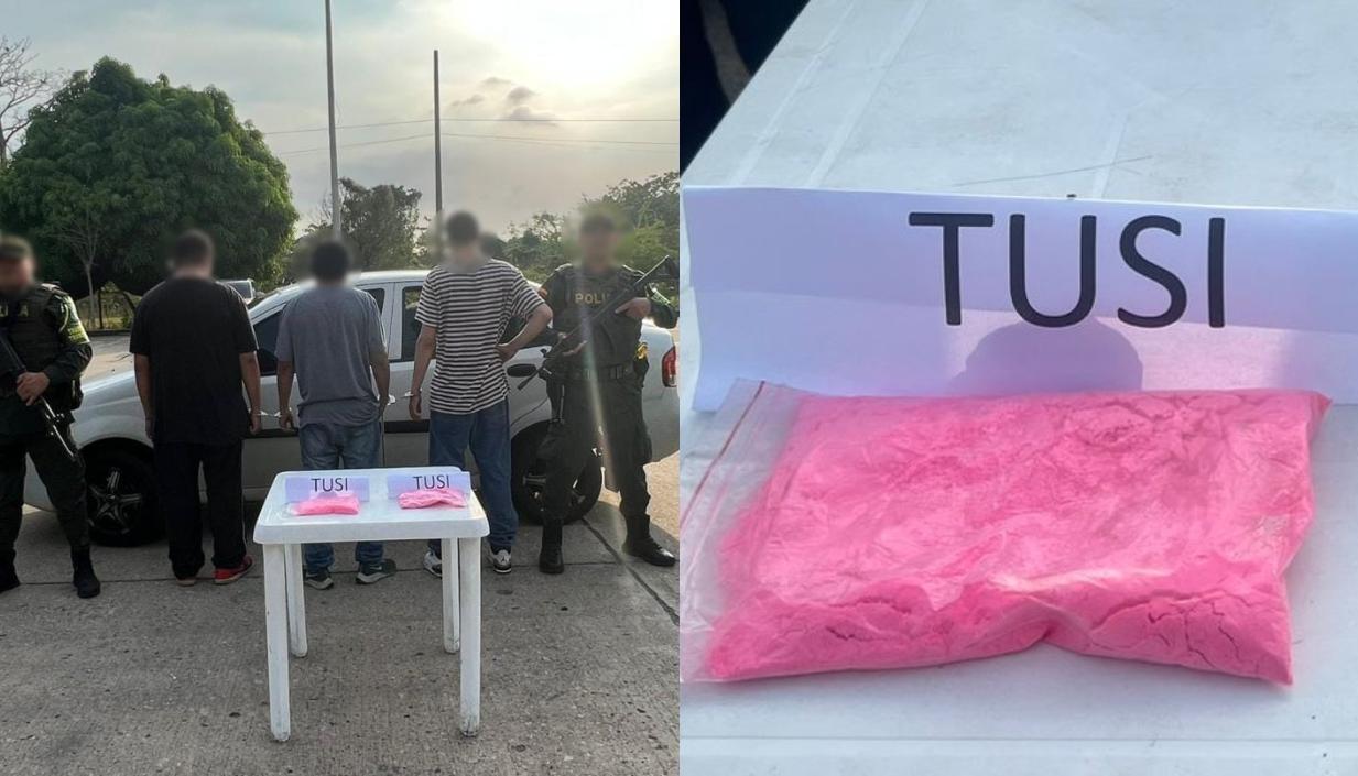 Cocaína rosada incautada. 
