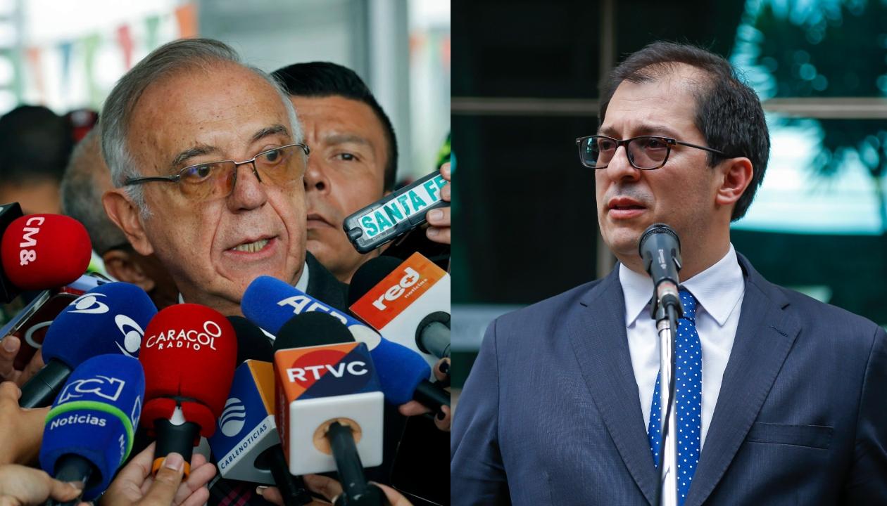 El ministro de Defensa, Iván Velásquez y el Fiscal General, Francisco Barbosa