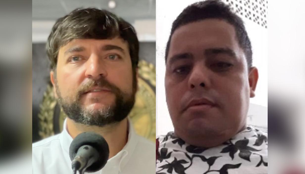 El Alcalde Jaime Pumarejo y Carlos Alberto Ortiz Blanco, alias 'Cachete'.