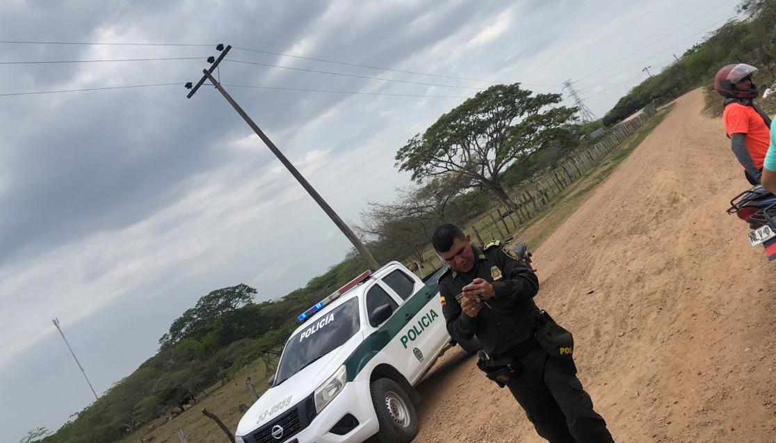 La Policía en el lugar de los hechos en La Retirada, Magdalena