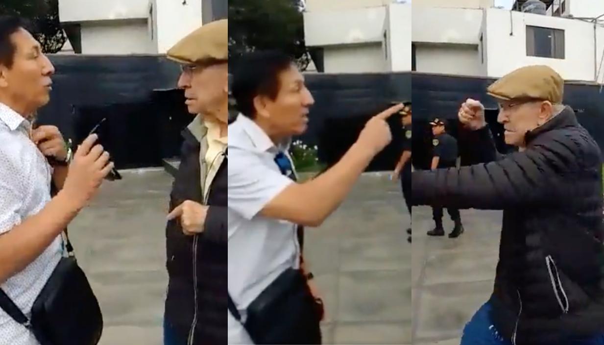 Imágenes de la pelea entre los dos exfuncionarios.