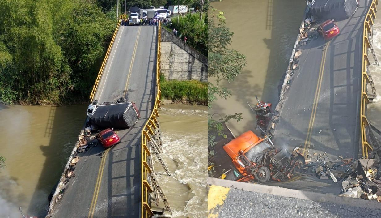 Aspecto del puente colapsado. 