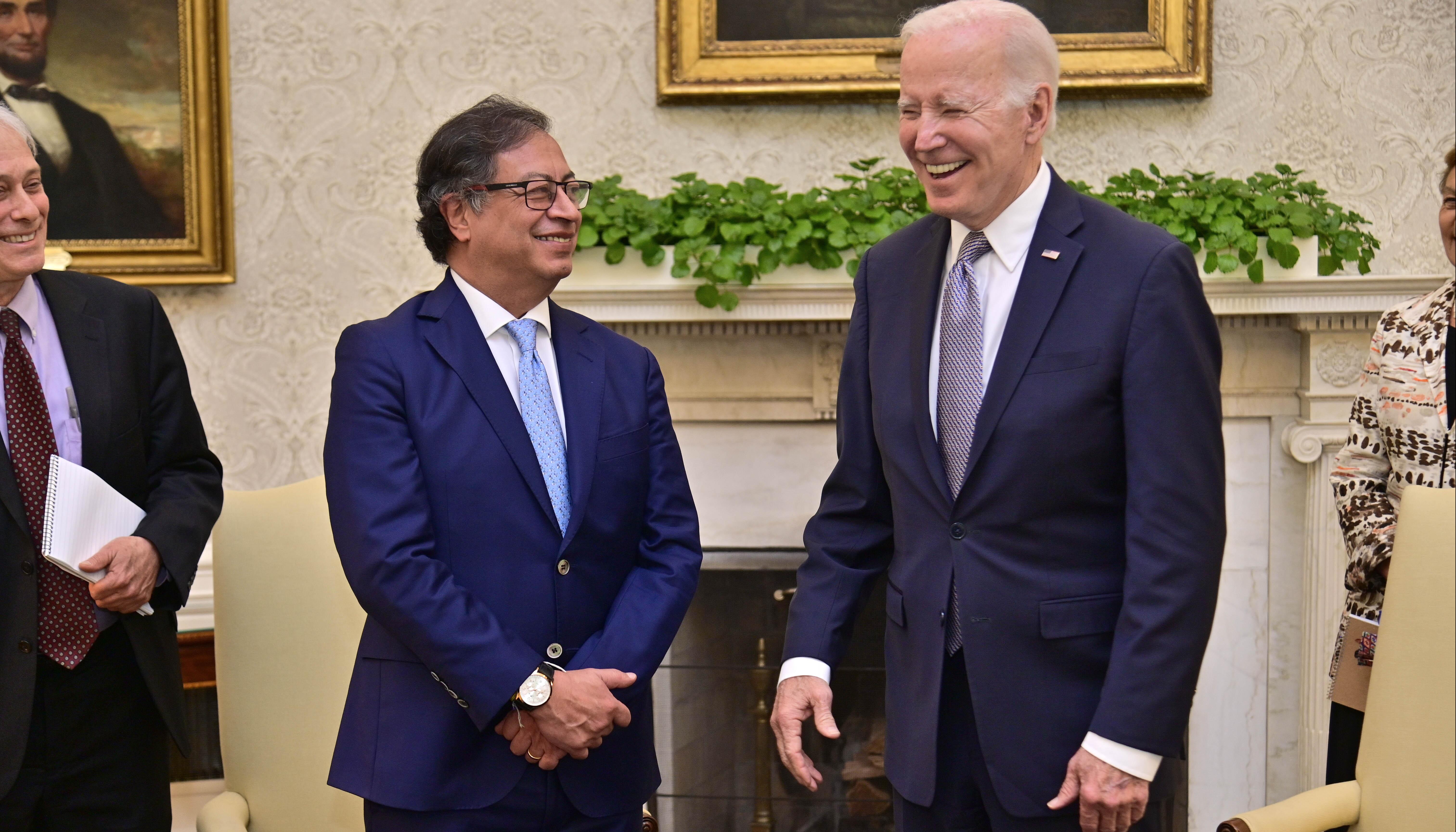 Gustavo Petro y Joe Biden en la Casa Blanca. 