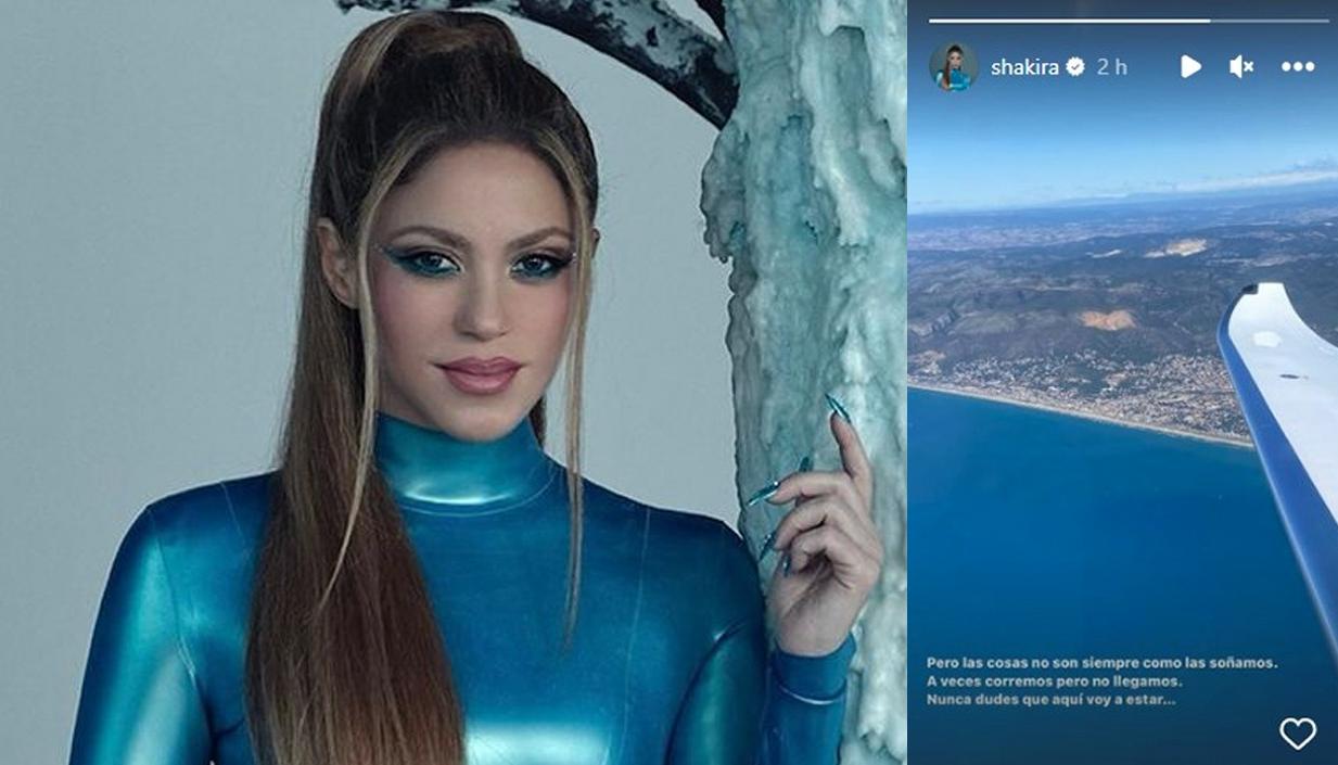 Shakira publicó en su red social una imagen desde la ventanilla del avión