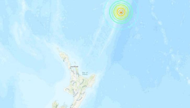 Gráfica de la zona donde fue el epicentro del terremoto. 