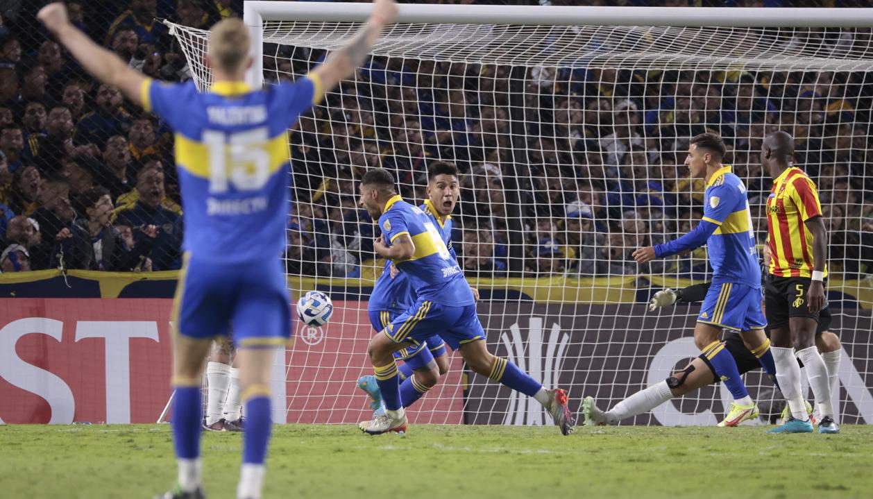 El gol de la victoria de Boca Juniors, marcado por Alan Varela. 