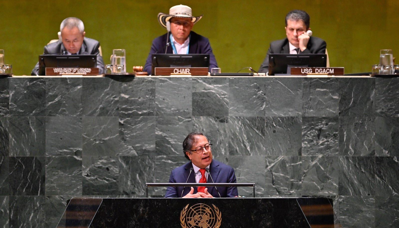 El Presidente Gustavo Petro interviene en el Foro Permanente para las Cuestiones Indígenas de Naciones Unidas.