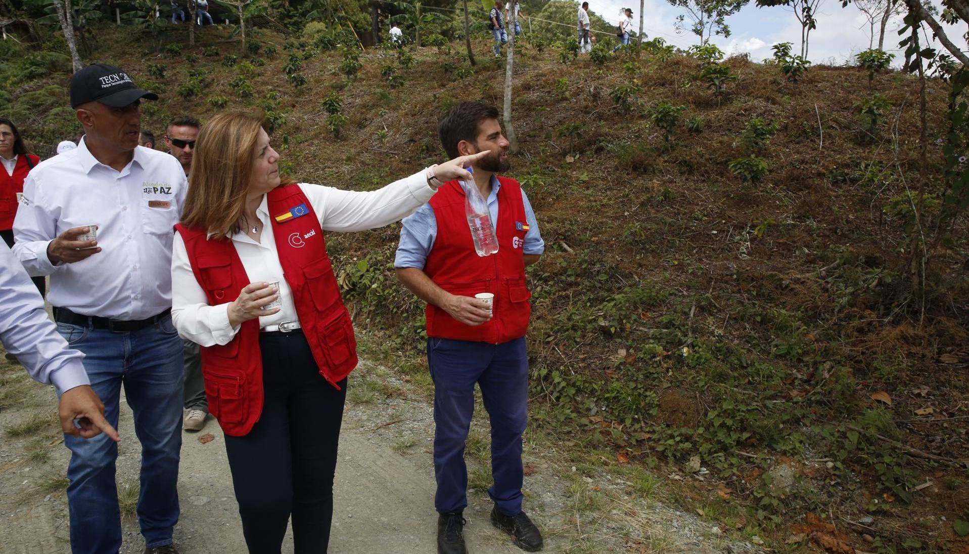 Pilar Cancela, Secretaria de estado de Cooperación Internacional de España, visitó este viernes la finca "Trópicos frutos de la esperanza", en Yotoco, Valle del Cauca.