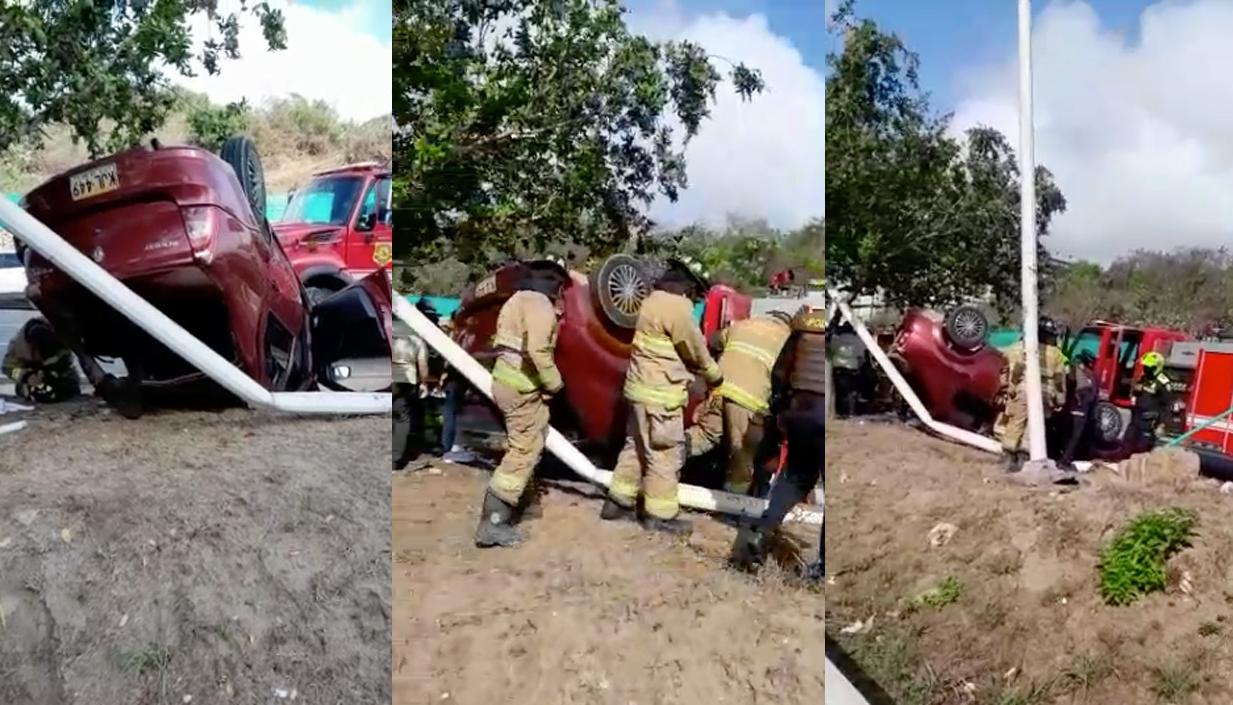 Aspecto del accidente en la Circunvalar. 