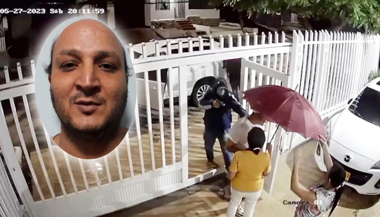 Alias 'El alacrán' en el momento del atraco.