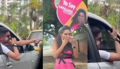 Aspirante a la Alcaldía de Cali recibió insultos mientras hacía campaña en la calle.