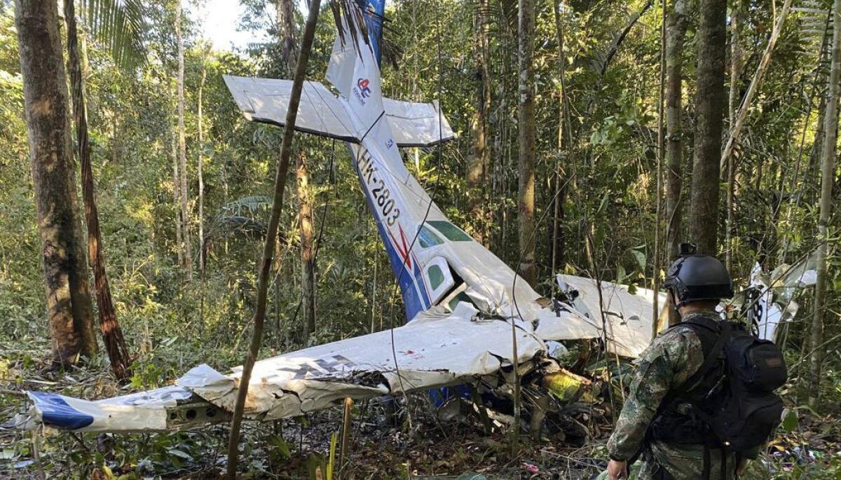 Avioneta accidentada donde iban los niños. 