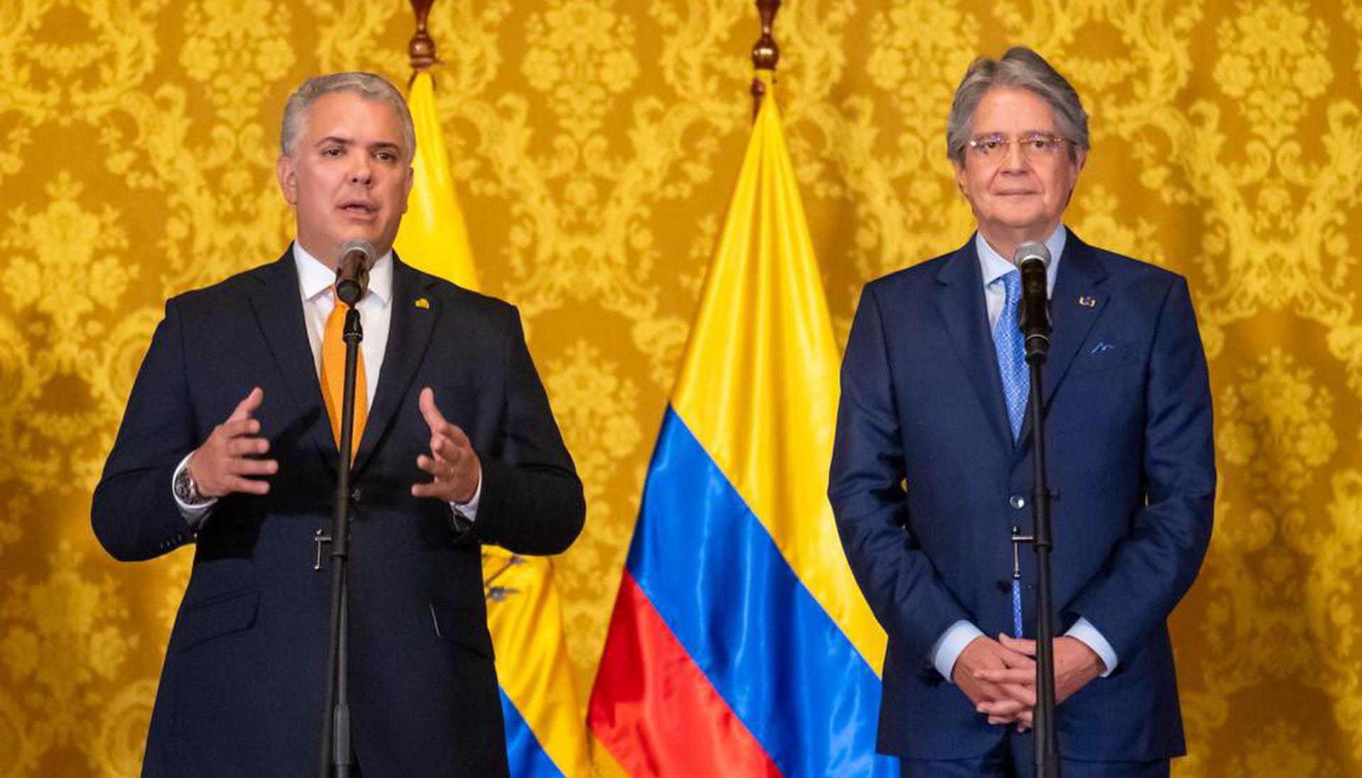 Iván Duque junto a Guillermo Lasso. El expresidente colombiano es uno de los exmandatarios que apoya al ecuatoriano.