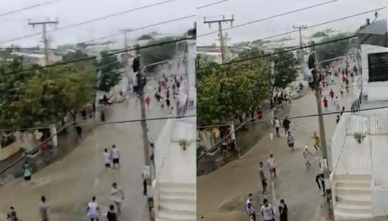 Enfrentamiento de jóvenes en el barrio Villa Las Moras. 