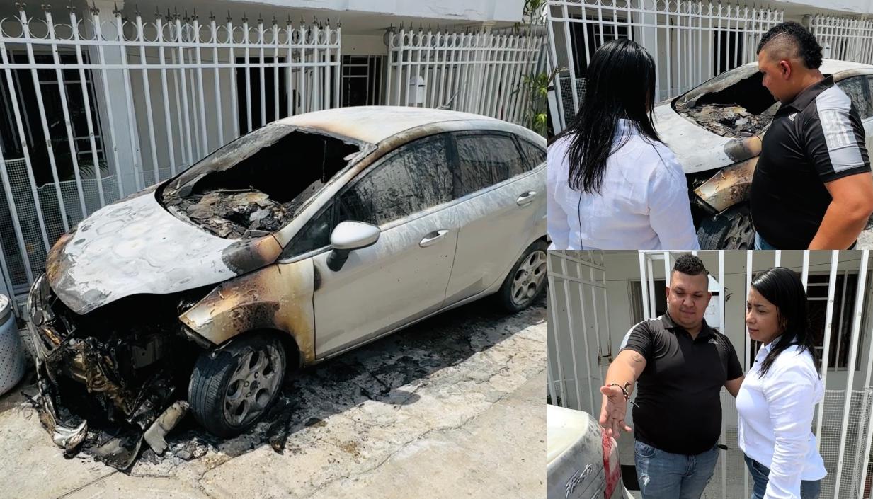 Así quedó el vehículo tras ser incendiado en la madrugada de este sábado. 