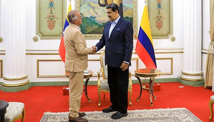 El Presidente Nicolás Maduro y el Ministro de Defensa de Colombia, Iván Velásquez