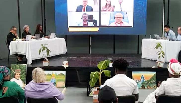 Imagen de la audiencia ante la JEP.