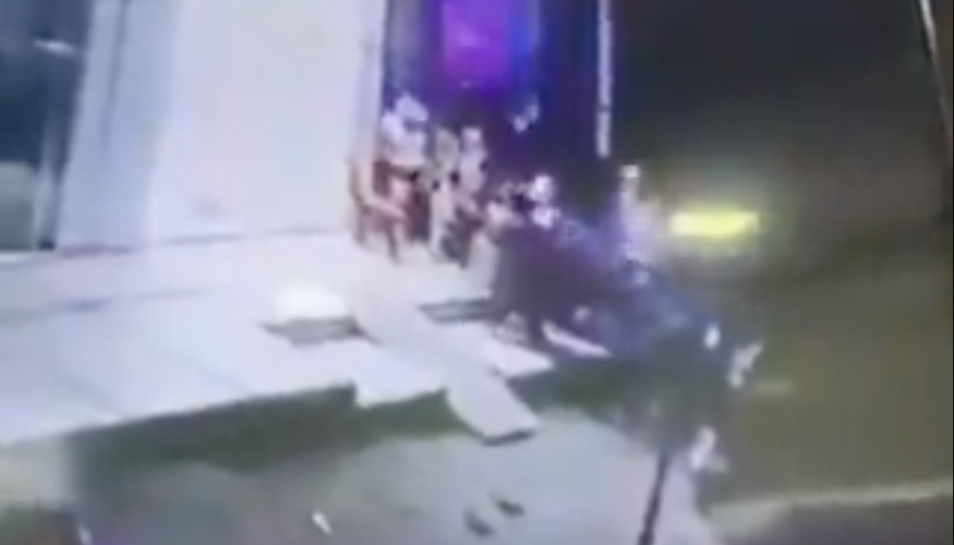 Momento del ataque sicarial.