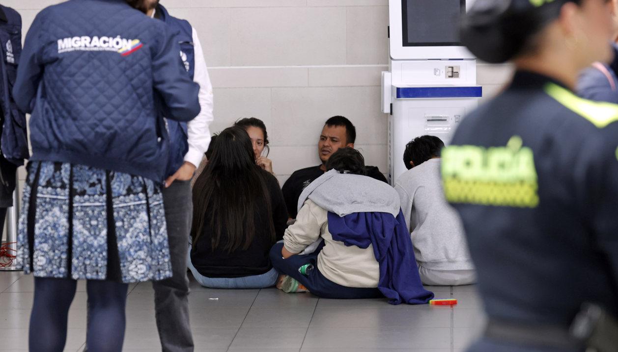 Algunos de los migrantes que regresaron.