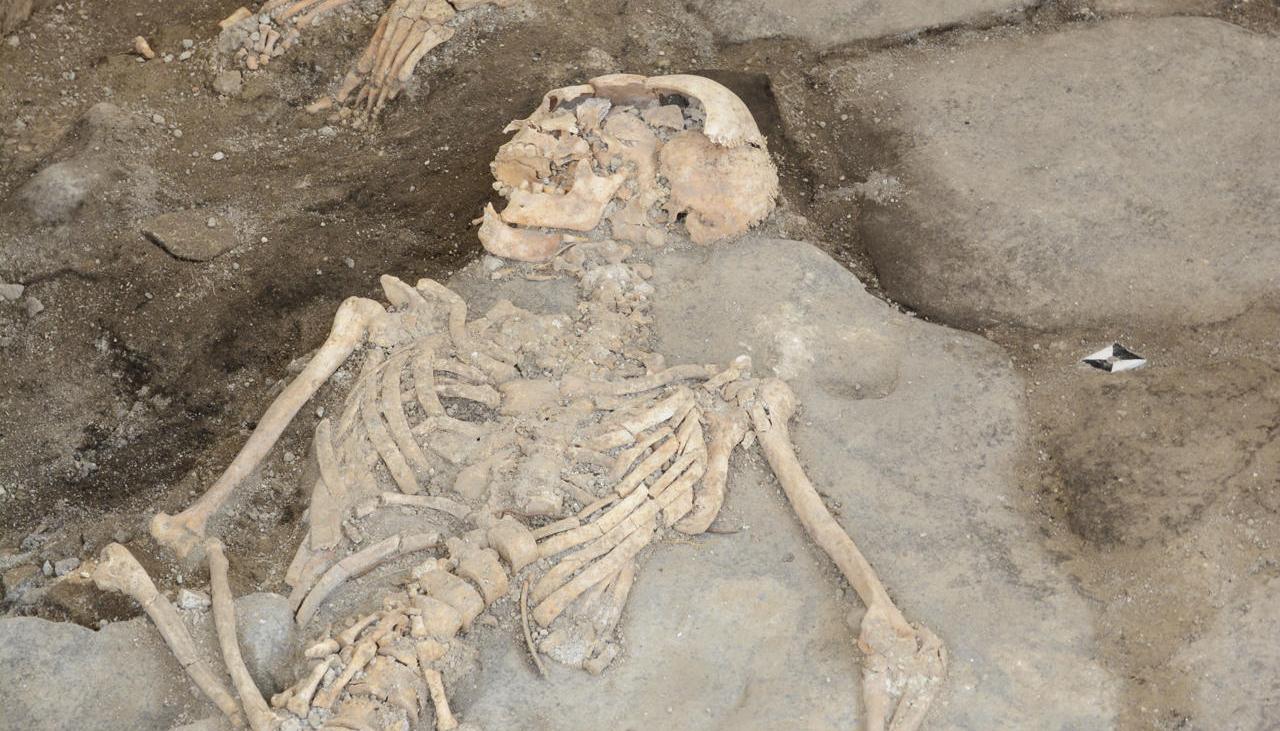 Esqueletos hallados en Pompeya. 