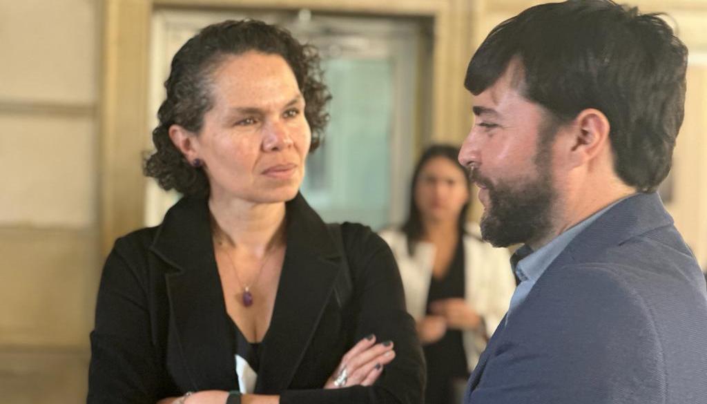 El alcalde de Barranquilla, Jaime Pumarejo Heins y Ministra del Deporte, Astrid Rodríguez.