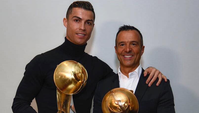 Cristiano Ronaldo y su exrepresentante Jorge Mendes. 