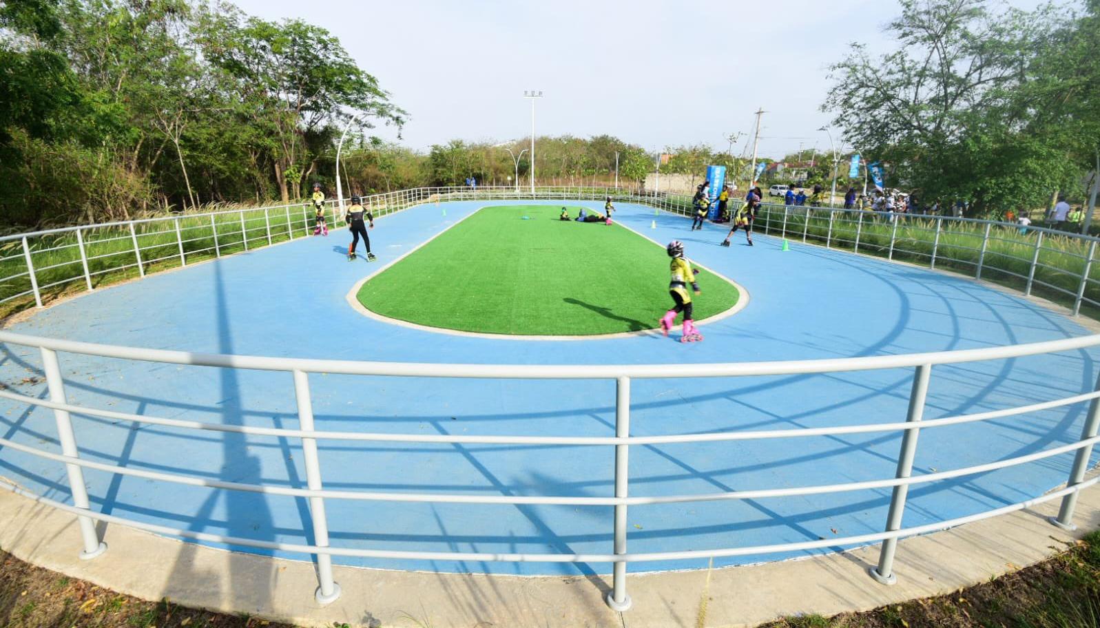 Esta es la pista de patinaje inaugurada en Parque Norte de Galapa