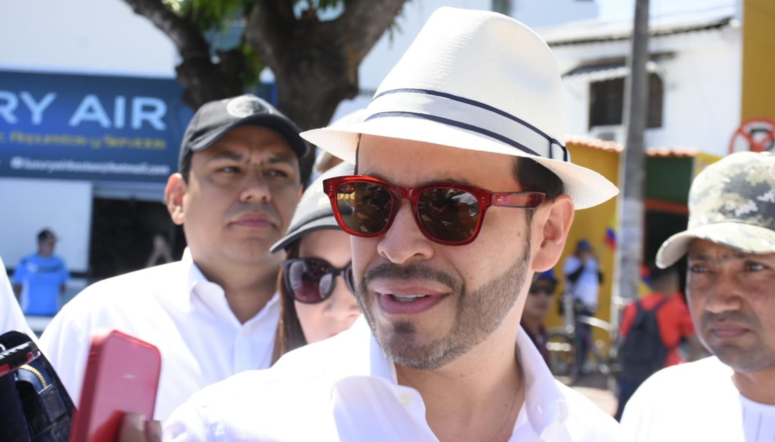 Abelardo De La Espriella el día de la marcha, en Barranquilla.